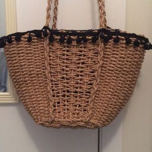 Zara Raffia Wicket Basket with Long Strap
